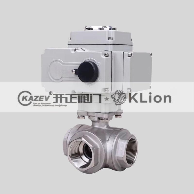 CE ISO 304 316 Stainless steel electric three-way Q914F threaded T/L type regulating/switching type intelligent valve