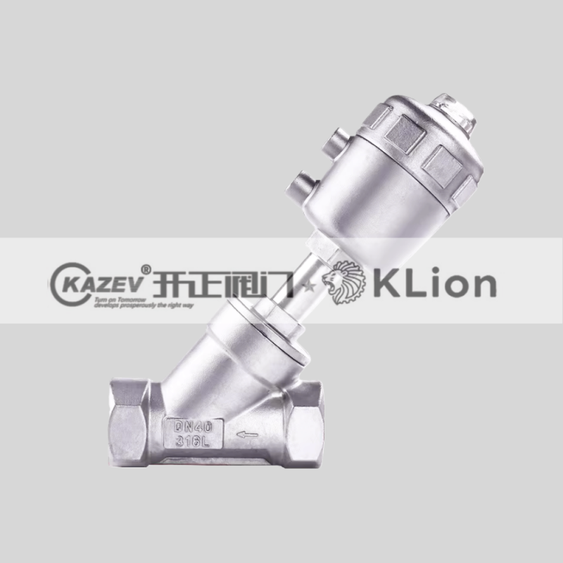 CE ISO ANSI JIS DIN high temperature steam resistant stainless steel 304 316 Y-type pneumatic angle seat valve