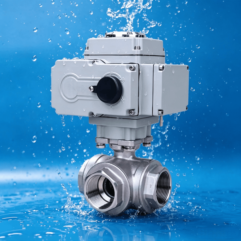 CE ISO 304 316 Stainless steel electric three-way Q914F threaded TL type regulatingswitching type intelligent valve
