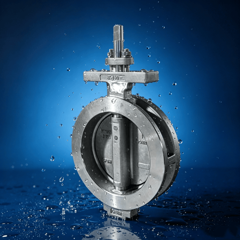 CE ISO ANSI JIS DIN high temperature stainless steel 304 316 PTFE soft seal wafer double eccentric butterfly valve