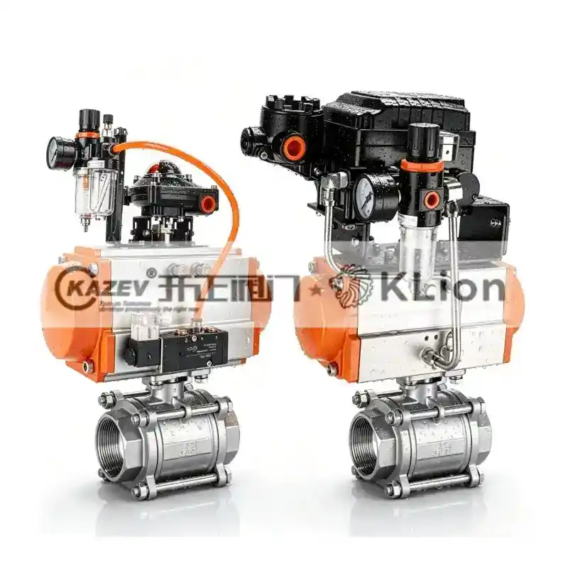 Threaded full bore type pneumatic ball valve