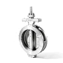 PTFE soft seal wafer double eccentric butterfly valve
