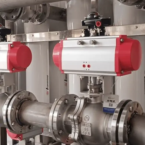 Example of on-site installation of valves