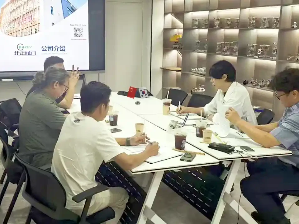 korean customer visit kazev valve factory meeting